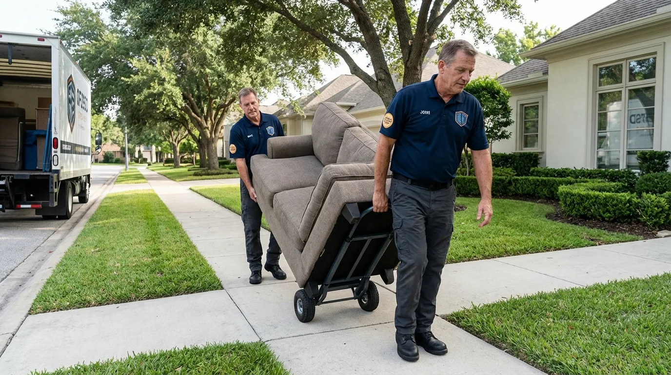 Local residential moving crew loading furniture in Glen Rock, PA